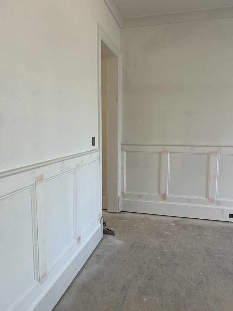 In-progress interior of a spec home in Arlington’s Rock Spring neighborhood as Rosehill Design Studio brings the updated traditional design plan to life
